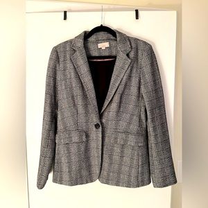 LOFT black and white plaid blazer